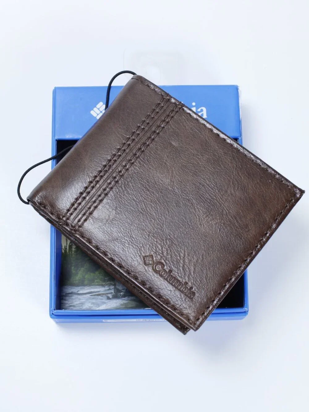 Original Columbia Wallet – Genuine Brown Leather – New in Box – Bifold Style